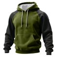 thumbnail image 5 of CONZONE Men's Hoodies Long Sleeve Pullover Hoodie for Men Patchwork Color Workout Hooded Sweatshirts With Pocket, 5 of 6