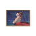 thumbnail image 1 of Astrology Wall Art with Frame, Taurus Girl with Horns Maleficent Zodiac Stars Venus Beauty Graphic Design, Printed Fabric Poster for Bathroom Living Room, 35" x 23", Navy Red Brown, by Ambesonne, 1 of 2