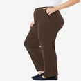 thumbnail image 4 of CHOK Plus Size 7-Day Knit Straight Leg Pant Stretch Elastic Waist Petite & Tall - 3X  Navy, 4 of 6
