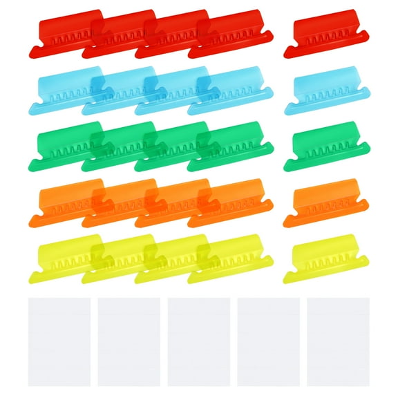 Uxcell Hanging File Folder Tabs, 2 Inch File Folder Tabs and Inserts Plastic Clear File Folder Labels Filing Tabs for Hanging File Folders, Multicolor, 200 Pcs