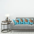 thumbnail image 3 of Ambesonne Turtle Throw Pillow Cover 4 Pack, Sea Animal Caribbean, 24", Turquoise Cinnamon, 3 of 5
