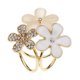 thumbnail image 1 of Mujeres 3 anillos bufandas de seda Clip esmalte flores cristal bufanda anillo suave hebilla Blanco jinwen Hebilla de bufanda de flores, 1 of 8