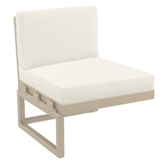 Compamia Mykonos Extension in Taupe finish with Acrylic Fabric Natural Cushion