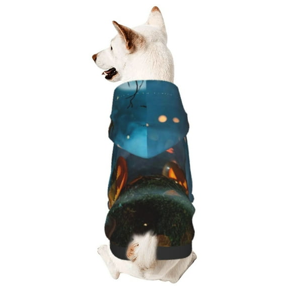 Balery Spooky Halloween Sudadera con Capucha para Perros Pequeños – Ropa para Mascotas, Disfraz para Perros y Gatos, Ideal para Fiestas y Cosplay-Large