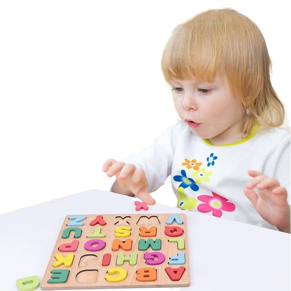 Esaierr Toddler Kids Toys Wooden Alphabet Puzzle Matching Game Puzzle Toys for Baby ABC Letters Board Blocks Toys Jigsaw Puzzle Early Education Toys Boys Girls Gifts
