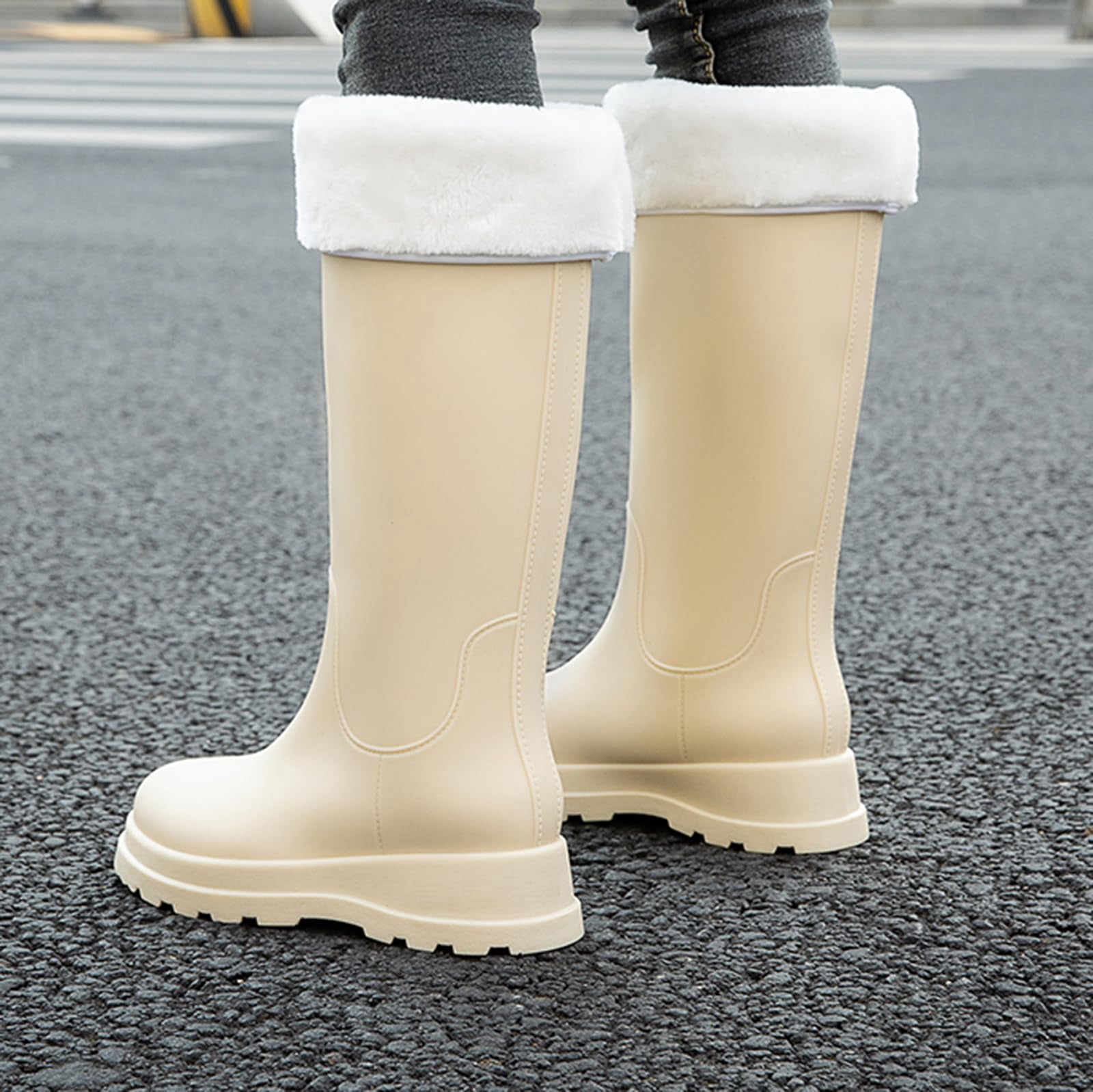 AUXDIQ Rain Shoes Women Mid-calf Boots Waterproof Rain Boots Outdoor Garden Shoes