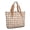 Brown and White Checkered Pattern, variant on Purple and White Checkered Pattern Large Tote Bag for Women, Polyester Roomy Travel Tote with Pockets and Zipper, Foldable Gifts Ideas for Women Men