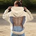 thumbnail image 2 of Womens Oversized Hoodies Fall Backless Mesh Hollow Out Long Sleeve with Pocket Winter Fashion Hooded Sweatshirts, 2 of 6