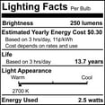 thumbnail image 7 of Bulbrite 862694 Pack Of (4) 2.5 Watt Dimmable G16 Candelabra (E12) Led Bulbs - Clear, 7 of 7