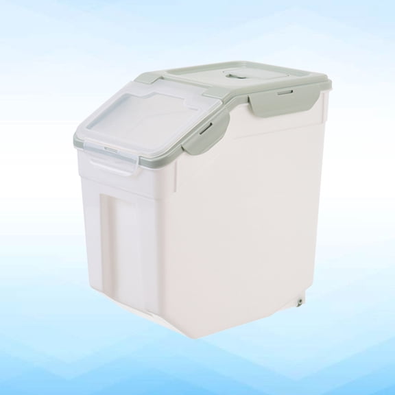 Raindrops Olive Green Dog Food Storage Container, PP Plastic Pet , Airtight Seal, Large Capacity