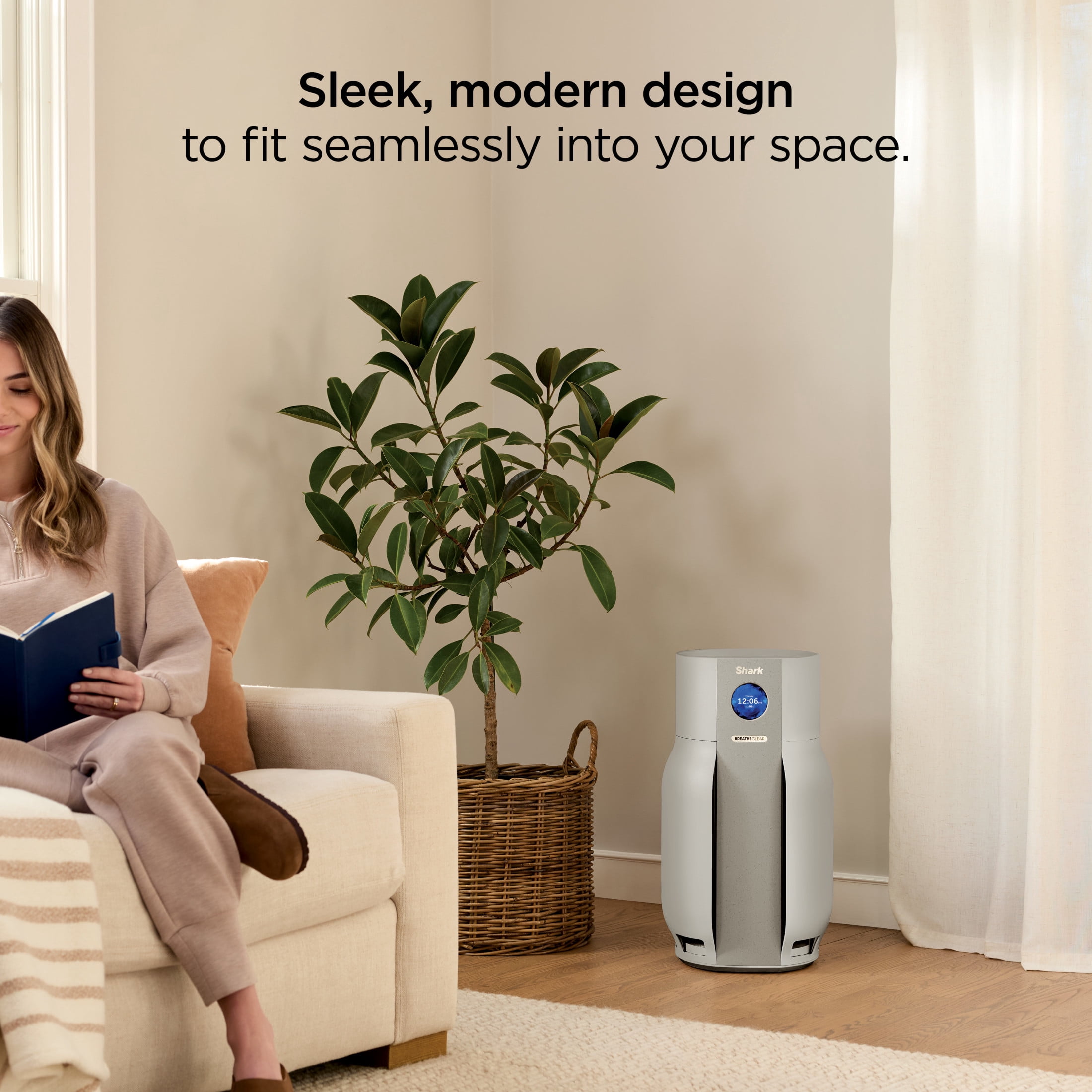 Shark BreatheClear MAX with NeverChange Air Purifier, 1,650 Sq. Ft., HEPA-Exceeding in Every Mode for Dust, Dander, Allergens, Smoke, VOCs and More, Zero Filter Changes, HP362 Dove