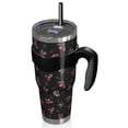 thumbnail image 2 of 40oz Tumbler,Black Christmas Car and Santa Pattern Insulated Tumblers with Removable Handle,Stainless Steel Double Vacuum Coffee Tumbler Cup with Straw for Home,Office,Travel,Party, 2 of 5