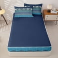 thumbnail image 4 of jejeloiu Deep Border Zipper Full Size Comforter Sets with Fitted Sheet and 2 Pillowcases For Men Women,Nautical Print Zipper Bedding Set,Navy Teal,Navy Blue Reversible,4-Piece, 4 of 7