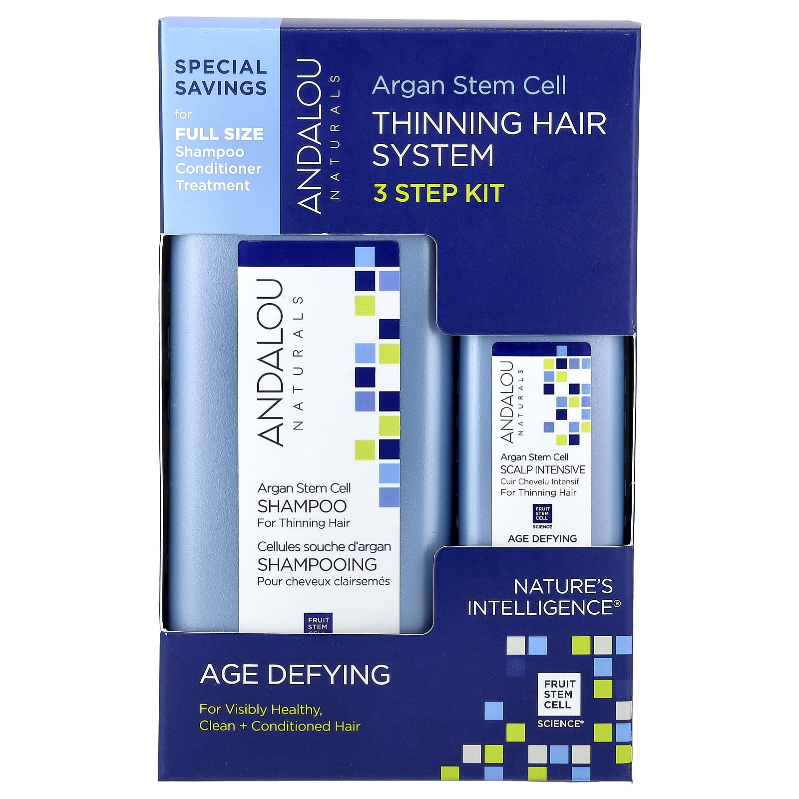 Andalou Naturals - Argan Stem Cell Age Defying Thinning Hair System Kit - 3 Piece(s)