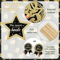 thumbnail image 4 of GuassLe 30pcs Glitter Black Gold Graduation Decorations for Class of 2025 - Black Gold Double Sided Graduation Table Centerpieces Sticks with LED String Lights for College School Grad Party Decor, 4 of 9