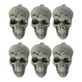thumbnail image 2 of Halloween Skull, Skull Decoration, 6Pcs Gray Plastic Halloween Skull Heads for Home Decor, Durable Wear-Resistant Material, Desktop Ornament, Halloween Party Accessories, 2 of 6