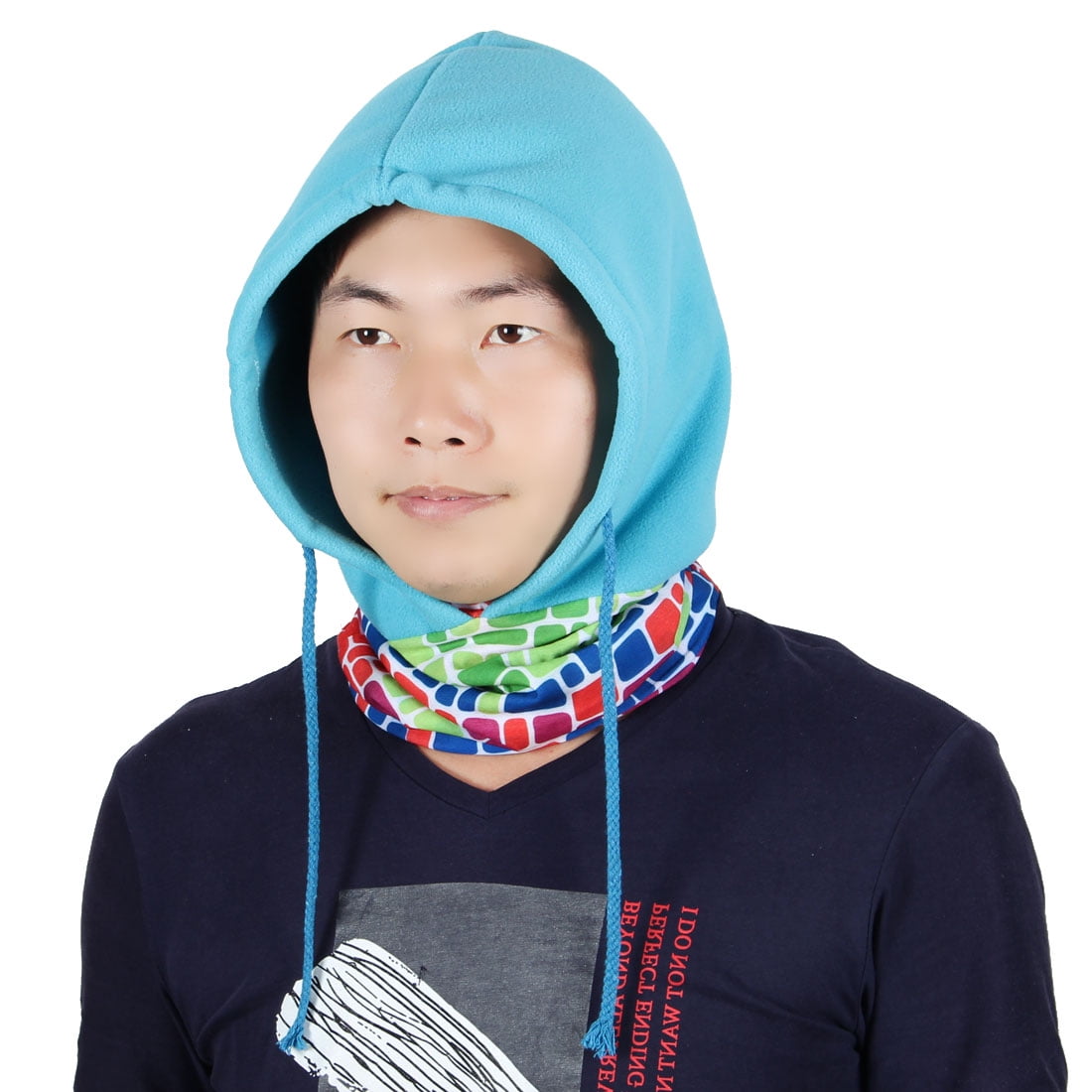 Face Mask Cycling Double Layer Head Wrap Neck Protector Helmet Balaclava Blue by