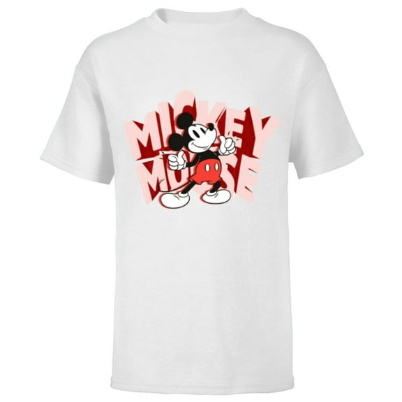 Disney Mickey Mouse Marquee Lettering - Short Sleeve T-Shirt for Kids - Customized-White