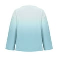 thumbnail image 4 of Linen Shirts for Women Long Sleeve Trendy V Neck T Shirts Plus Size Loose Tunic Fall Fashion Tops Summer Dressy Casual Woek Blouses Oversized Pull Over Gradient Graphic Tee Shirts Camisas Para Mujer, 4 of 5