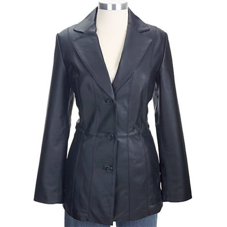George - Women's Plus Paneled Leather Coat