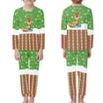 thumbnail image 3 of DISNIMO Green Christmas Reindeer Pajamas Kids 9-10 Girls 2 Piece Pajama Set Kids Pjs Girls Long Sleeve Pajamas Kids Pj Set Girls Kids Loungewear Set Girls Sleepwear Set, 3 of 7