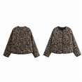 thumbnail image 3 of Women'S Oversized Print Quilted Puffer Jacket Casual Padded Coat Leopard Print M, 3 of 8