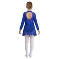 thumbnail image 3 of Aislor Girls' Figure Ice Skating Leotard Dress Shiny Rhinestones Long Sleeves Roller Skating Ballet Dancewear Royal Blue 14, 3 of 8