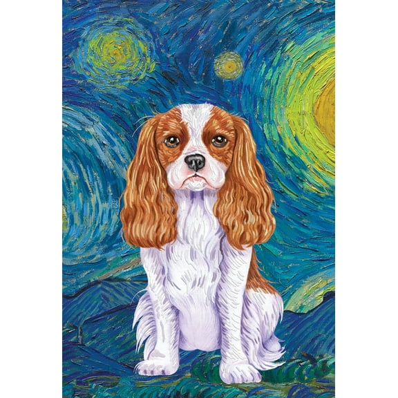 Cavalier King Charles - Best of Breed Van Gogh Garden Flag