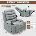 thumbnail image 3 of Holaki Power Recliner Chair, 270° Swivel Recliner with Heat & Lumbar Support, Modern PU Leather Rocker Recliner Nursery Chair with Smart Cup Holder & Adjustable Armrests for Nursing, Blue, 3 of 11