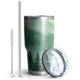 thumbnail image 2 of 30oz Misty Forest Landscape Tumblers Stainless Steel Tumbler with Lid and Straw,Vacuum Insulated Double Wall Travel Tumbler Cups Mug with Cleaning Brush for Coffee,Tea, 2 of 6