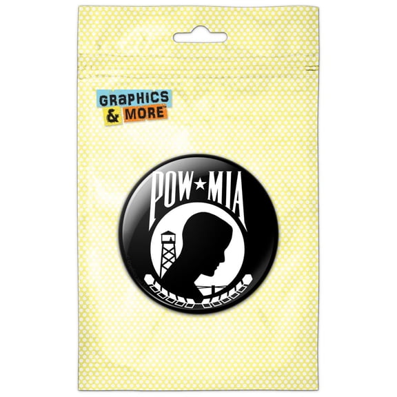 POW MIA Pinback Button Pin Badge