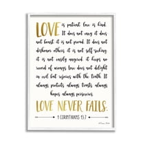 Stupell Industries Love Is Patient Psalm Faith Based Word Design Graphic Art Framed Art Print Wall Art, 16x20, By Susan Ball
