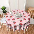 thumbnail image 4 of Strawberry Table Cloth Round Table Cover Wrinkle Resistant Waterproof Tablecloth 60 Inch Washable for Kitchen Party Picnic Fruit, 4 of 6