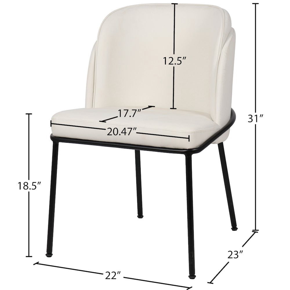Meridian Furniture Jagger White Vegan Leather Dining Chair (Set of 2)
