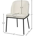 thumbnail image 3 of Meridian Furniture Jagger White Vegan Leather Dining Chair (Set of 2), 3 of 8
