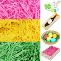Joyfy 10 oz Easter Grass,280g Crinkle Cute Recyclable Paper Shred Filler for Basket Filling,Gift Wrapping,Party Decoration,Easter Egg Hunt (Pink, Yellow and Green)