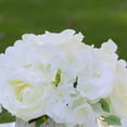 thumbnail image 3 of Enova Home Mixed Artificial Silk Hydrangea and Roses Faux Flowers Arrangement in Ceramic Pot for Home Office Wedding Decoration (Cream), 3 of 4