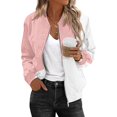thumbnail image 2 of Bovemsi Women's Floral Bomber Jacket 2025 Causal Zip Up Coats Long Sleeve Stand Collar Fall Jackets Lightweight Outerwear Tops Light Jackets, 2 of 7