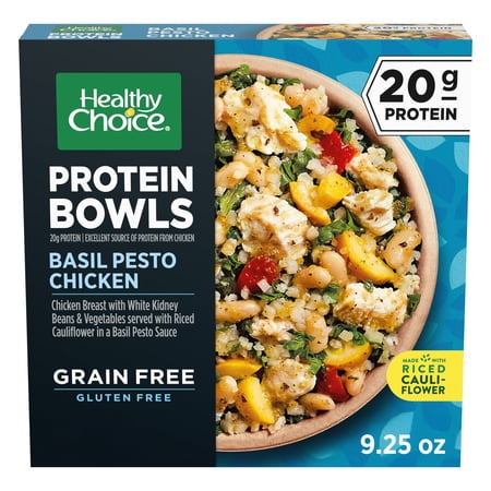 Healthy Choice Protein Bowls Basil Pesto Chicken, 19g Protein, High Protein & Fiber Frozen Meal, 9.25 oz. Bowl