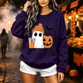 thumbnail image 5 of Sweatshirts for Women Halloween Long Sleeve Crew Neck Printed Top, 5 of 5