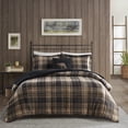 thumbnail image 3 of Woolrich Alton Ultra Soft Plush to Sherpa Berber Down Comforter Set, Brown/Black - Full/Queen, 3 of 5
