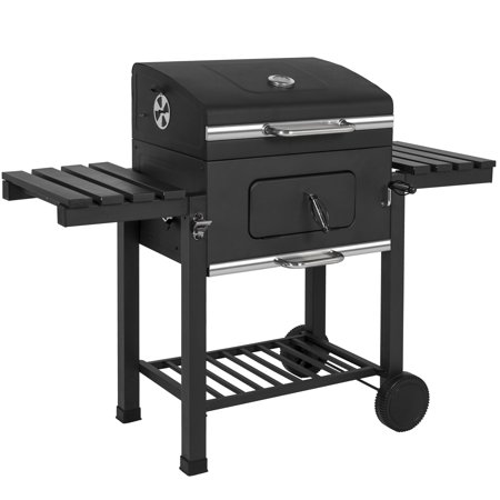 Best Choice Products Outdoor Backyard Premium Barbecue Charcoal BBQ Grill with 2 Wheels and Storage Shelves, (Best Grills Under 1000)