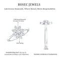 thumbnail image 3 of Rosec Jewels Lab Created Diamond Floral Ring (Ef-Vs Quality) - 8 Petal Flower Ring - Statement Cocktail Ring, 925 Sterling Silver, US 4.00, 3 of 4