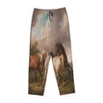 thumbnail image 4 of Junzan Three Horses Oil Painting Women'S Pajama Pants Drawstring Comfy Sleep Bottoms With Pockets, 4 of 9