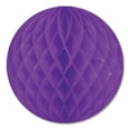 thumbnail image 2 of Club Pack of 24 Purple Honeycomb Hanging Tissue Ball Decorations 12", 2 of 2