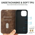 thumbnail image 6 of Feishell Wallet Case for iPhone 14 Pro,Built-in Magnet Compatible with Magsafe Charger,Premium PU Leather Magnetic Closure Flip Holder RFID Blocking Card Slots Anti-falling Phone Cover,Brown, 6 of 12