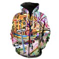 thumbnail image 1 of Sudadera con capucha y cremallera para hombre, diseño de grafiti de arte abstracto, moda unisex, informal, gran oferta 2024, ropa de calle divertida y genial, sudaderas con estampado 3D., 1 of 6