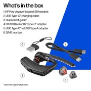 HP Poly (formerly Plantronics) Voyager Legend 50 - Bluetooth Headset - 4 Noise-Canceling Mics, AI NoiseBlockAI & WindSmart Technology - Seamless Connectivity & Smart Call Controls - All-Day Comfort
