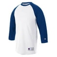 thumbnail image 1 of Champion Mens Raglan Baseball T-Shirt, S, White/Navy, 1 of 2