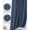 thumbnail image 6 of Navy Blue Geometric Blackout Curtains for Bedroom, Thermal Insulated Window Treatment, Modern Pure Color Abstract Striped Grommet Top Blackout Draperies and Drapes for Basement 27.5"x39" 2 Panels, 6 of 8